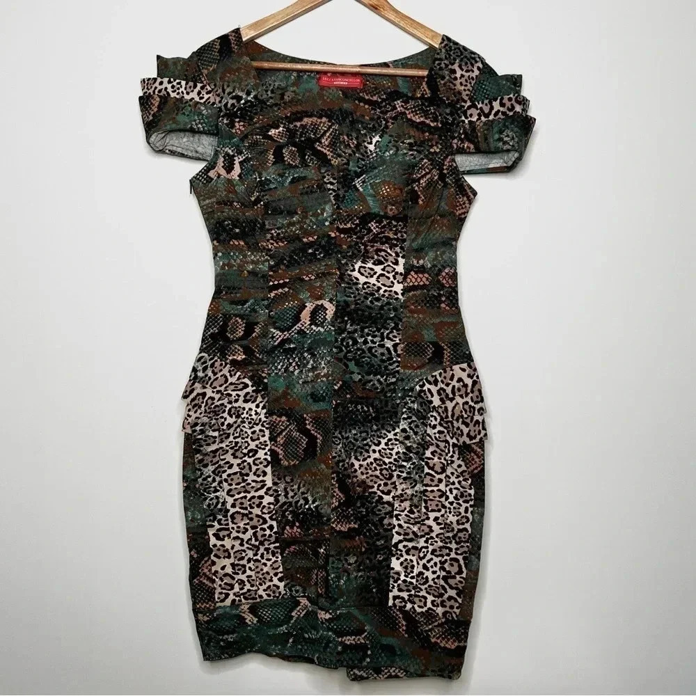 Lucca Vasconcellos Brazilian Designer Animal Print Ruffle Dress